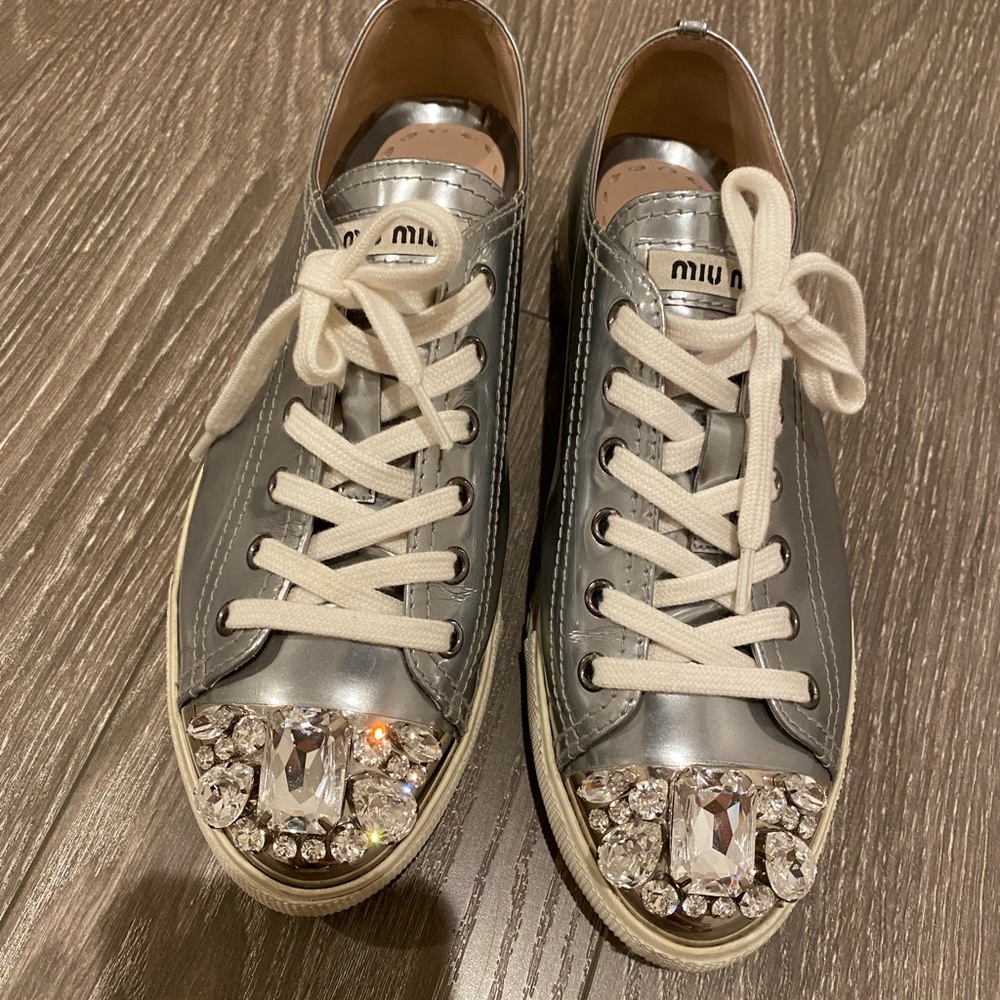 Miu Miu Rhinestone Sneakers